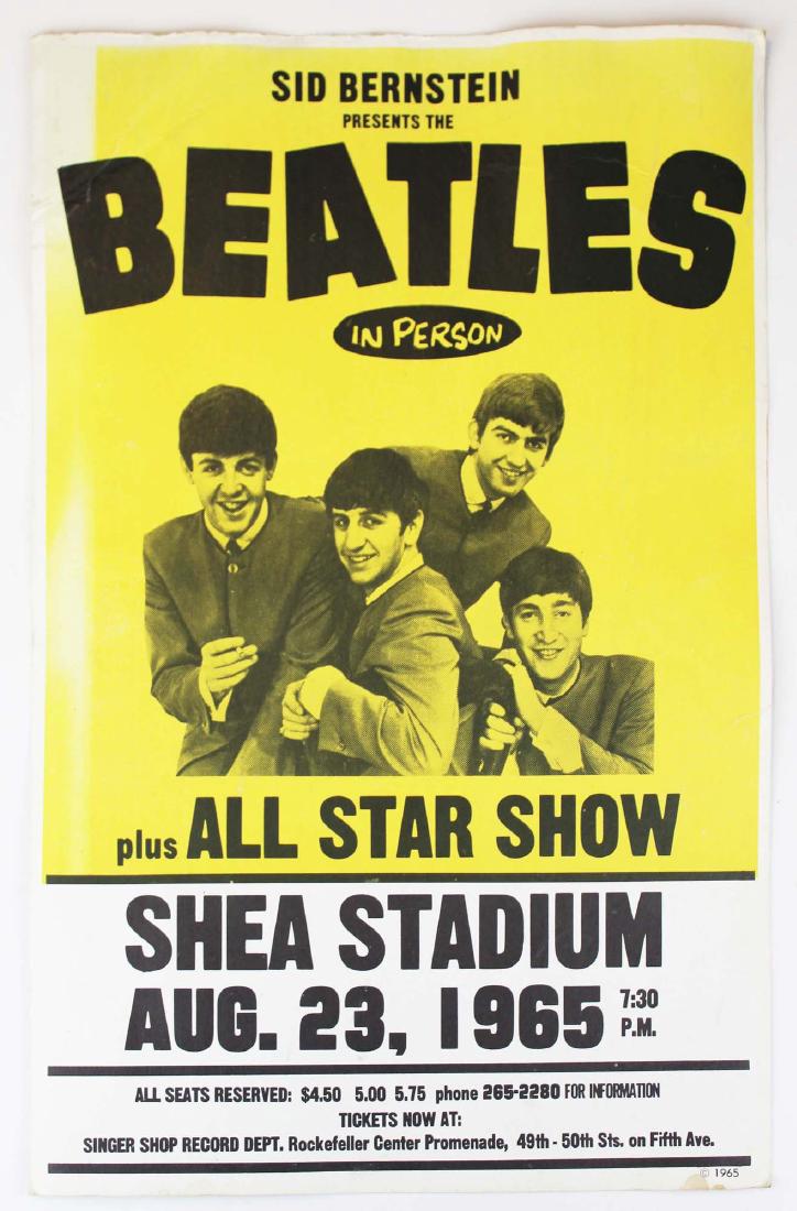Vintage 1965 Sid Bernstein Beatles Concert Poster