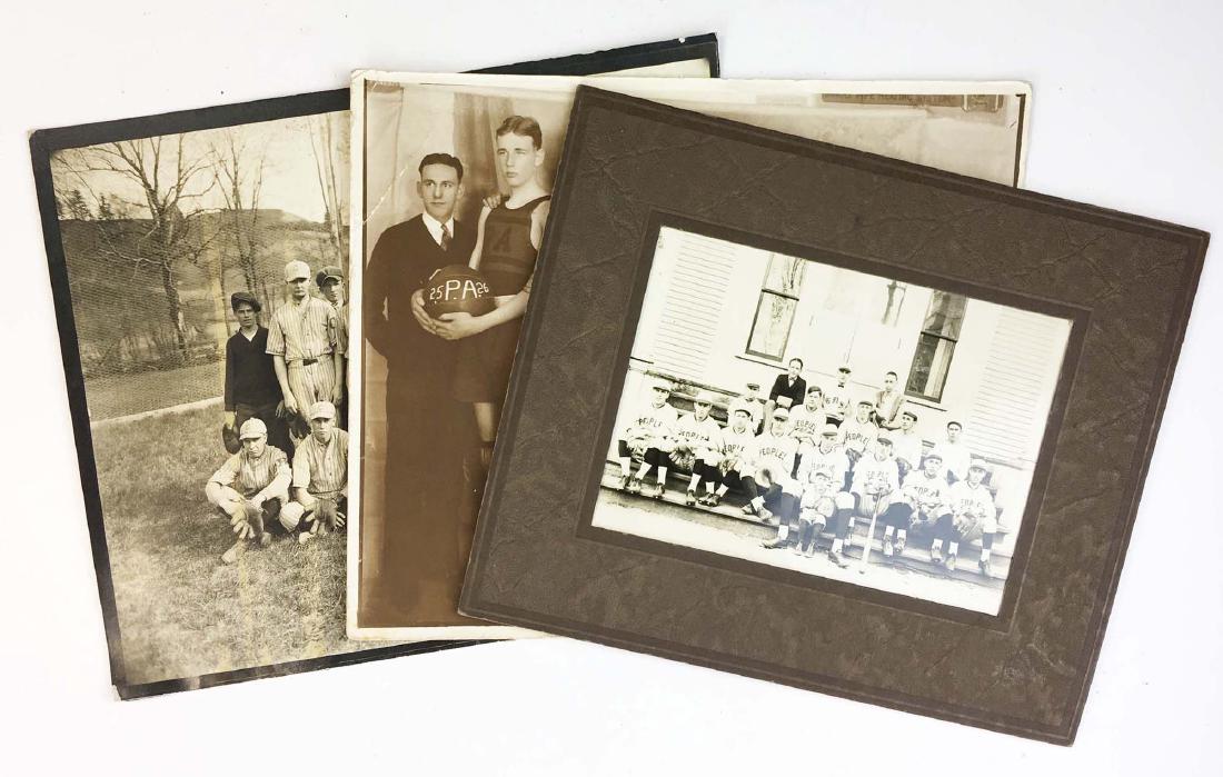 early- mid 20th c Vermont team photos: early- mid 20th c Vermont team photos- People's Academy baseball, 1926 soccer team photos, C baseball team, 8" x 10"
