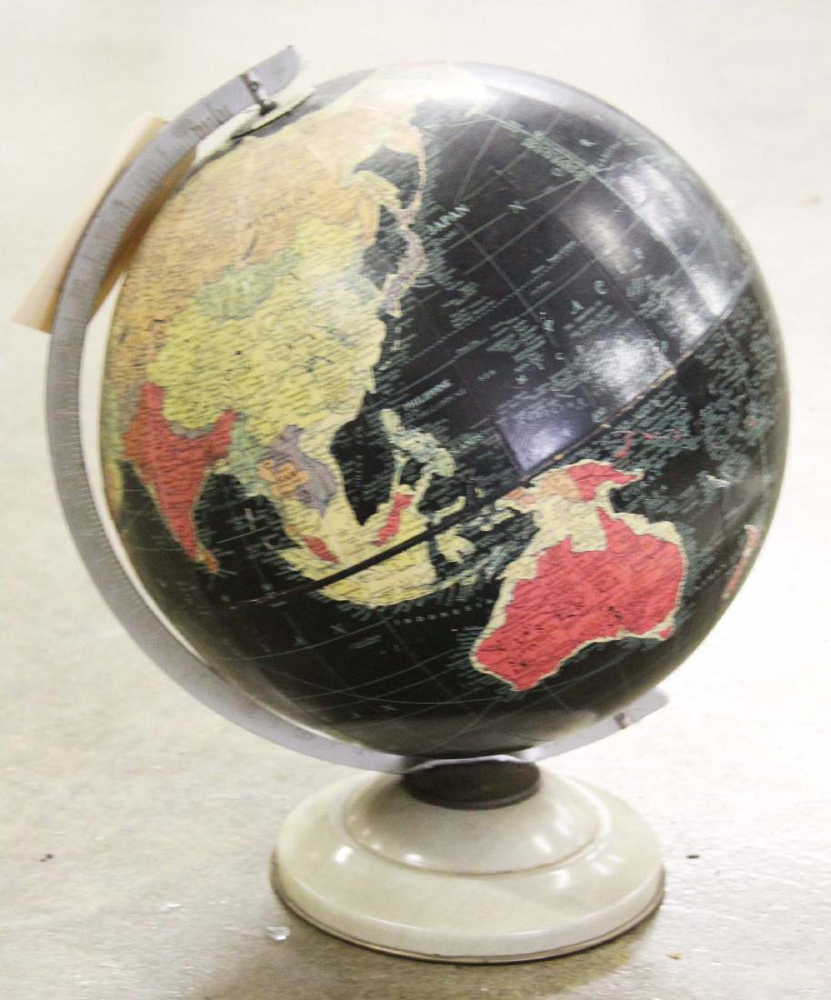 Repogle 1950's Black Occeans world globe: Repogle 12 inch precision 1950's Black Occeans starlight mid-century world globe
