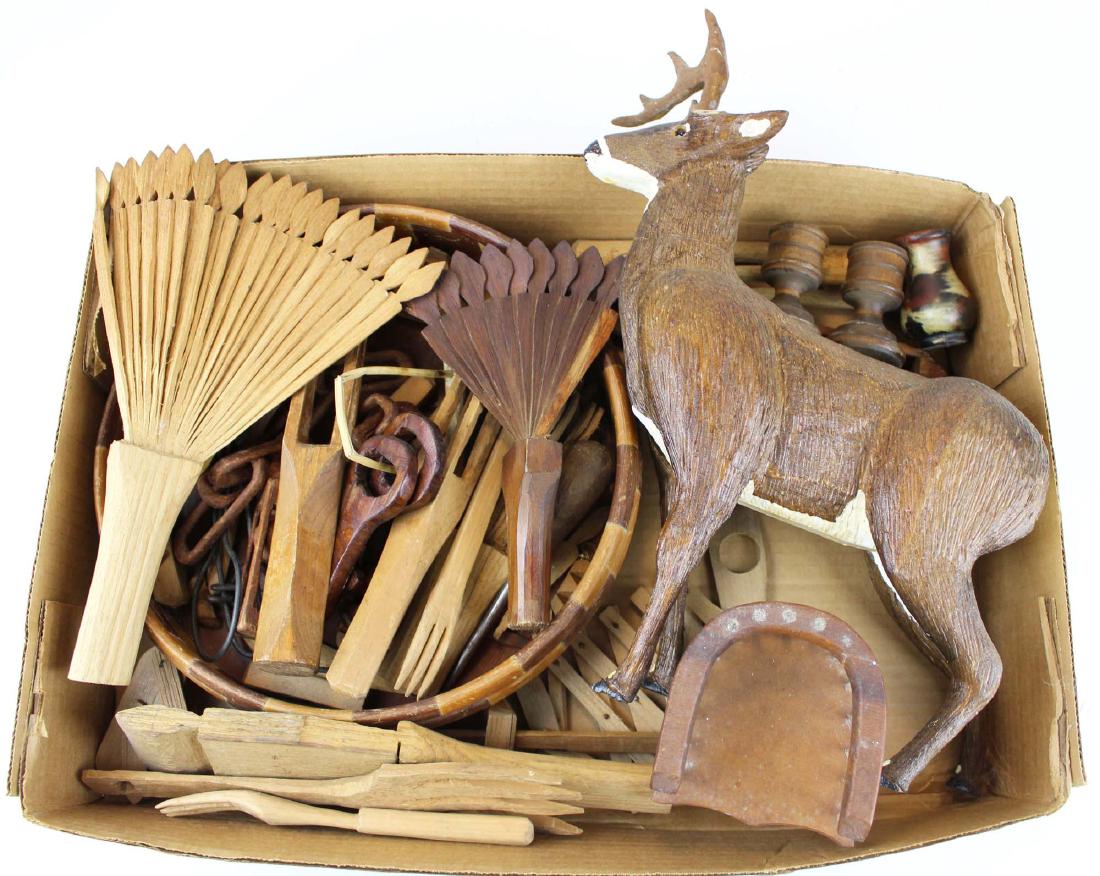 lot of Vermont folk carved wooden whimsies (1 of 1)