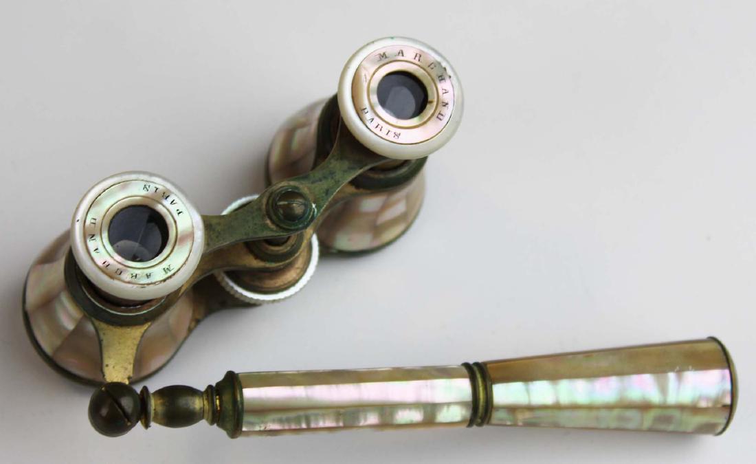 French mother of pearl opera glasses w/ hdl (1 of 7)