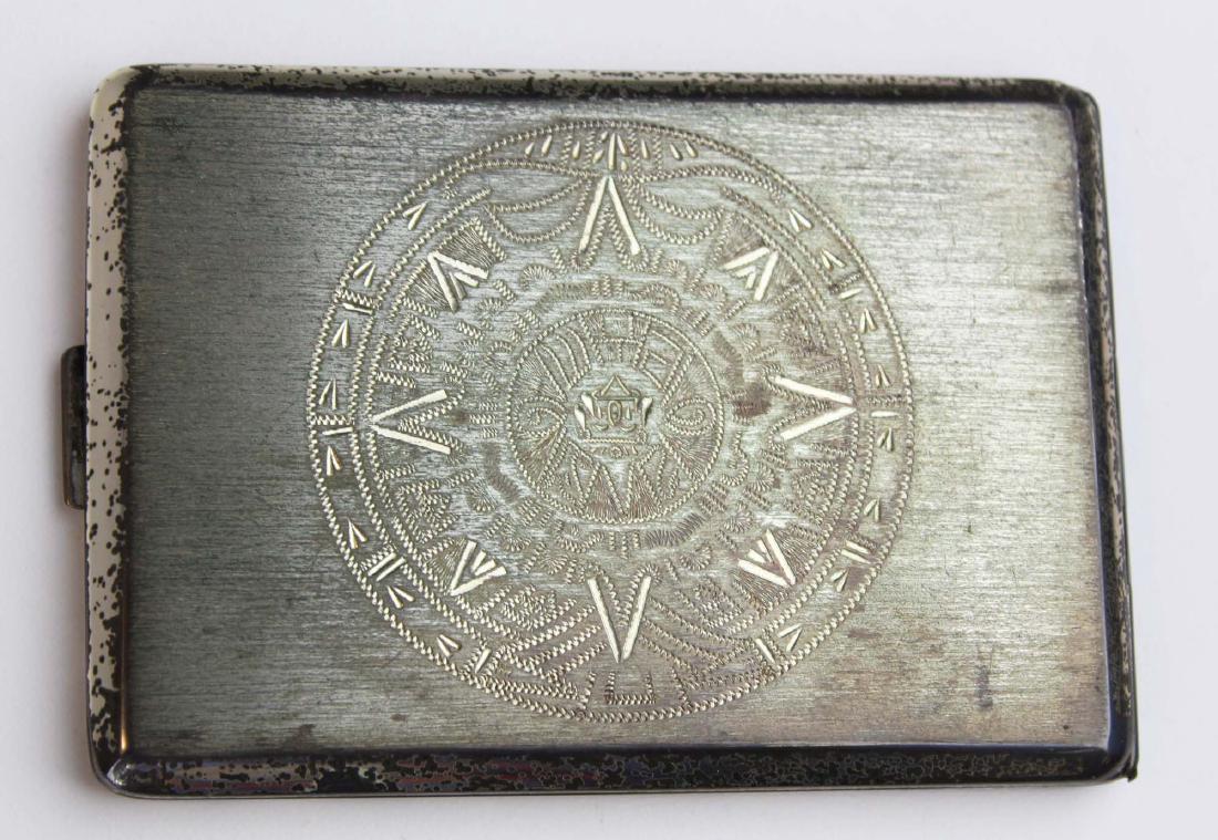 Mexican sterling silver cigarette case (1 of 4)