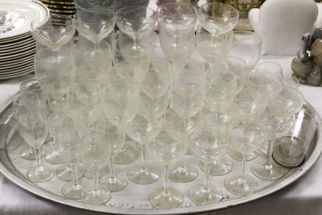 set of wheel etched stemware, juices and tumblers (1 of 4)