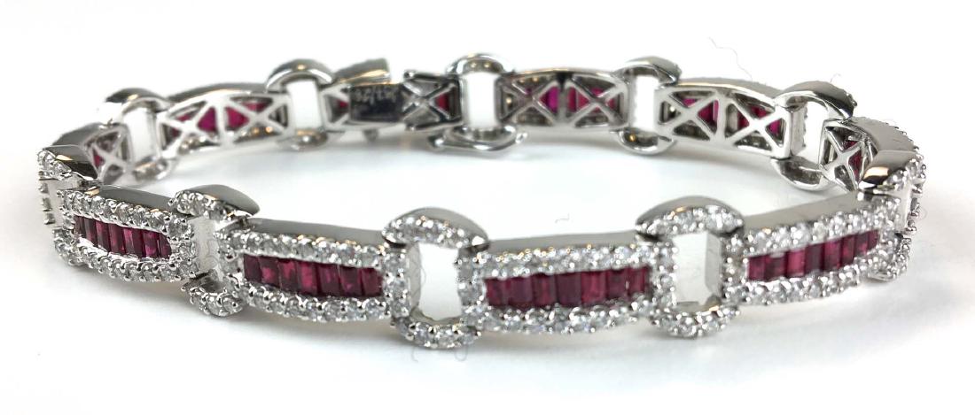 Diamond, ruby & white gold bracelet. (1 of 4)