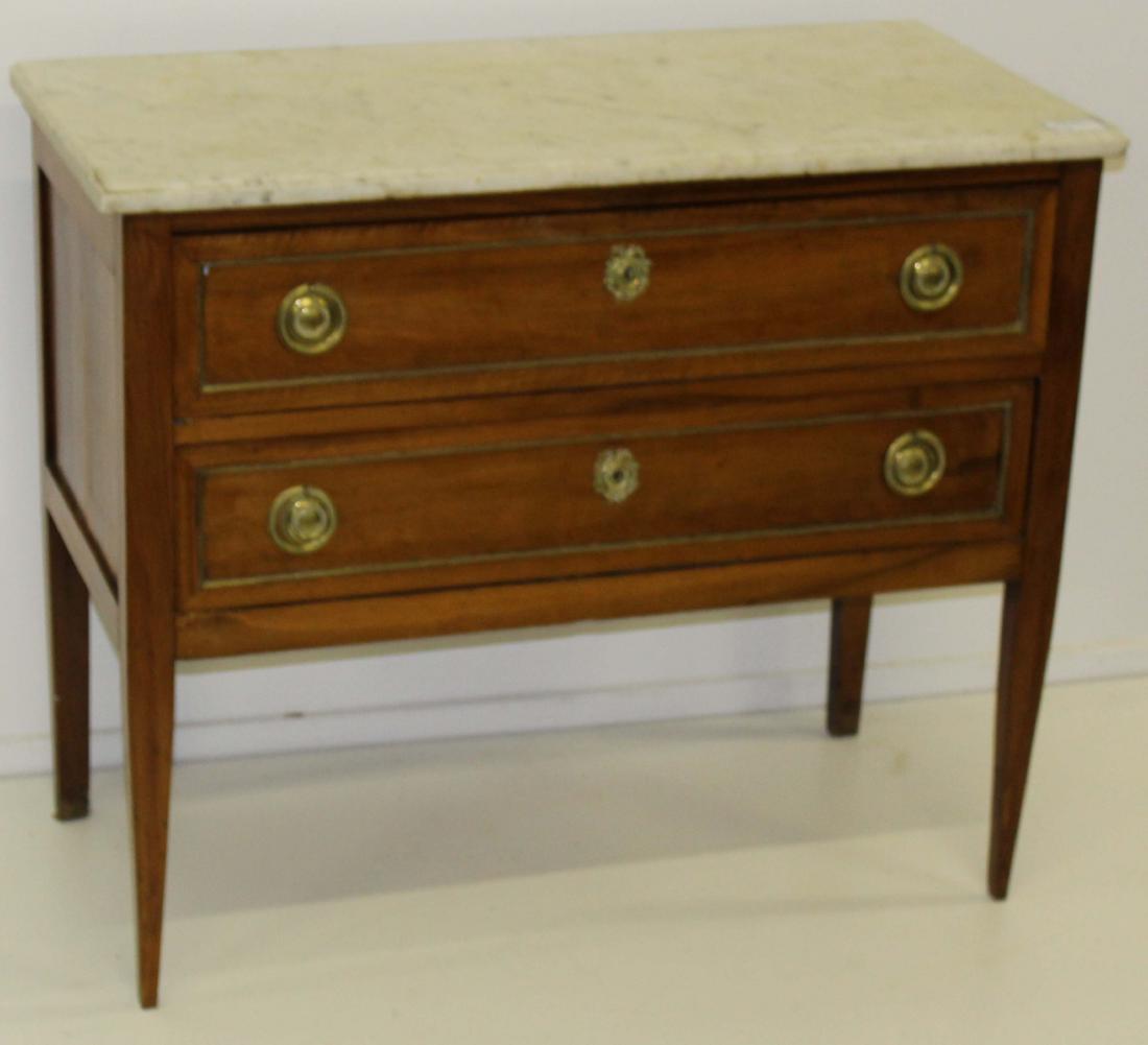 Late 18th c Louis XVI marble top commode (1 of 1)