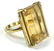 large citrine emerald cut 18 k y g ring