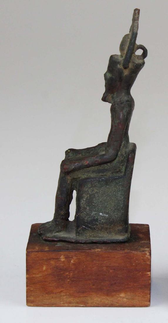 Ancient Egyptian bronze seated figure of Horus (1 of 6)
