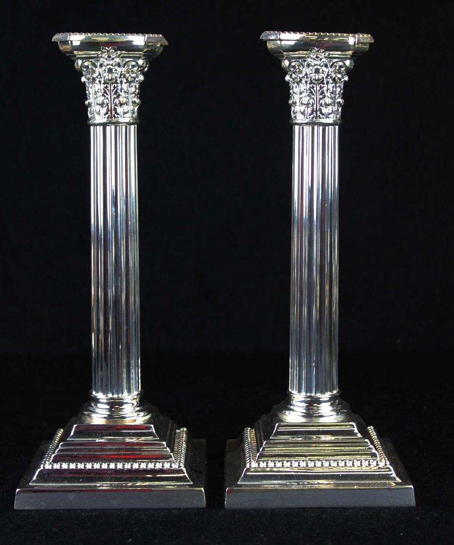 pair of Gorham silverplated column candlesticks (1 of 6)