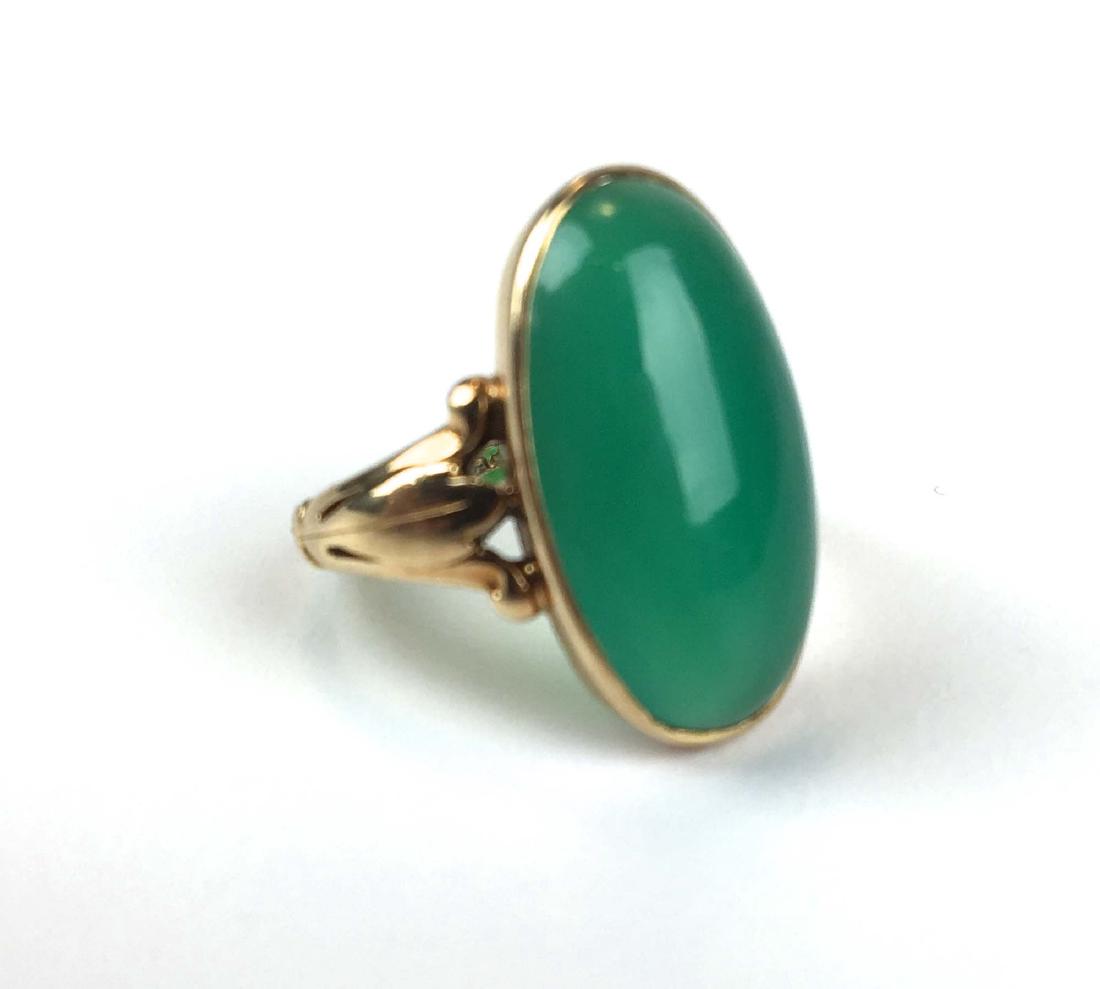 14k yellow gold  & jade ring (1 of 2)