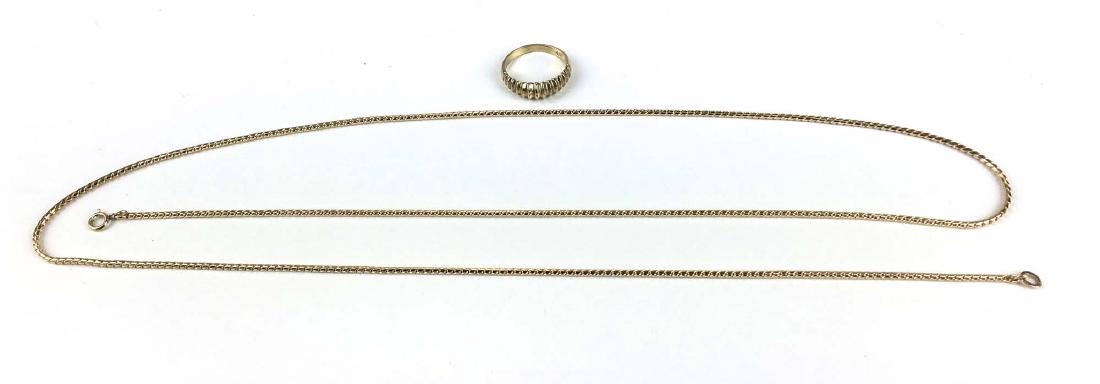 14k yellow gold chain and ring. (1 of 3)