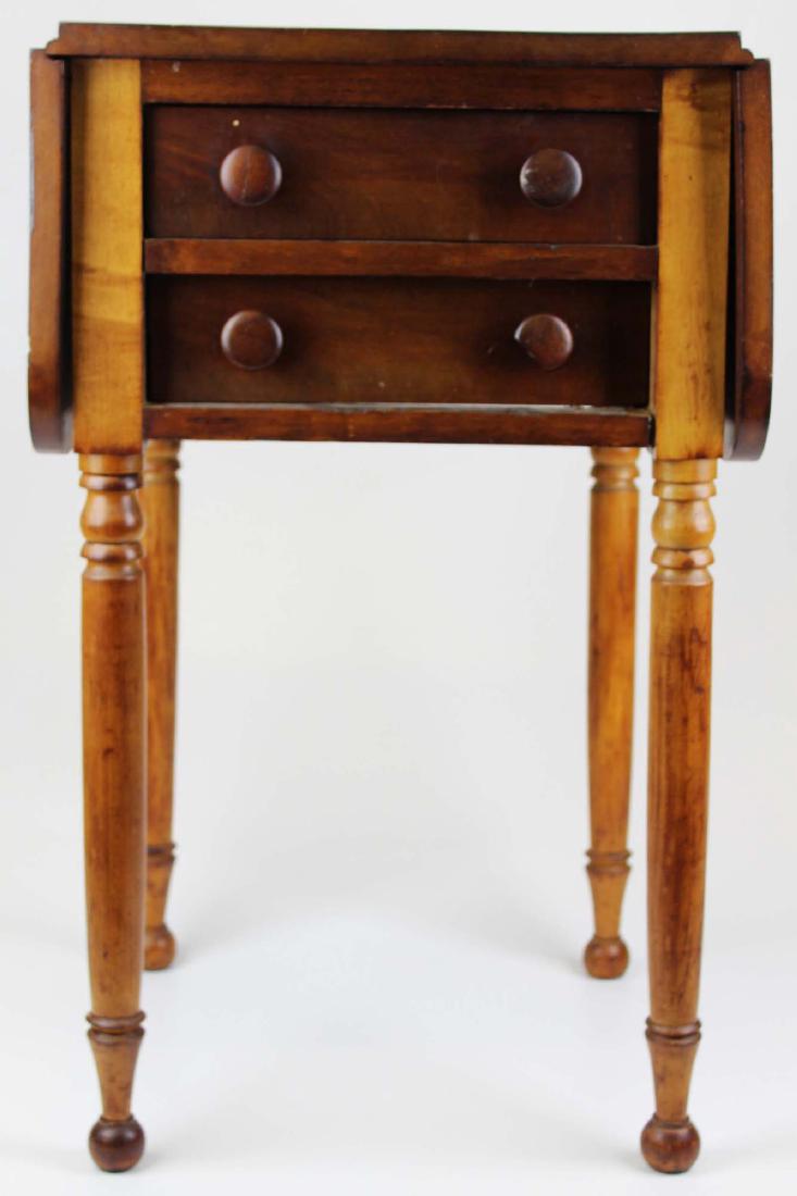 19th c Sheraton 2 drawer drop leaf stand (1 of 5)