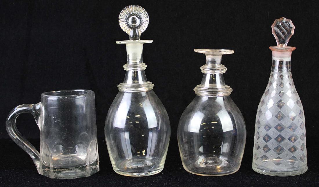 four pieces of early 19th c blown glass (1 of 3)