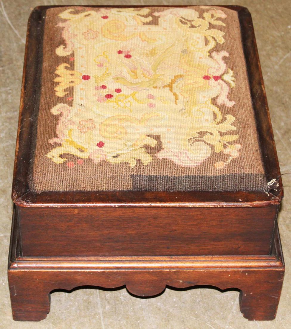 Chippendale style needlework footstool (1 of 3)