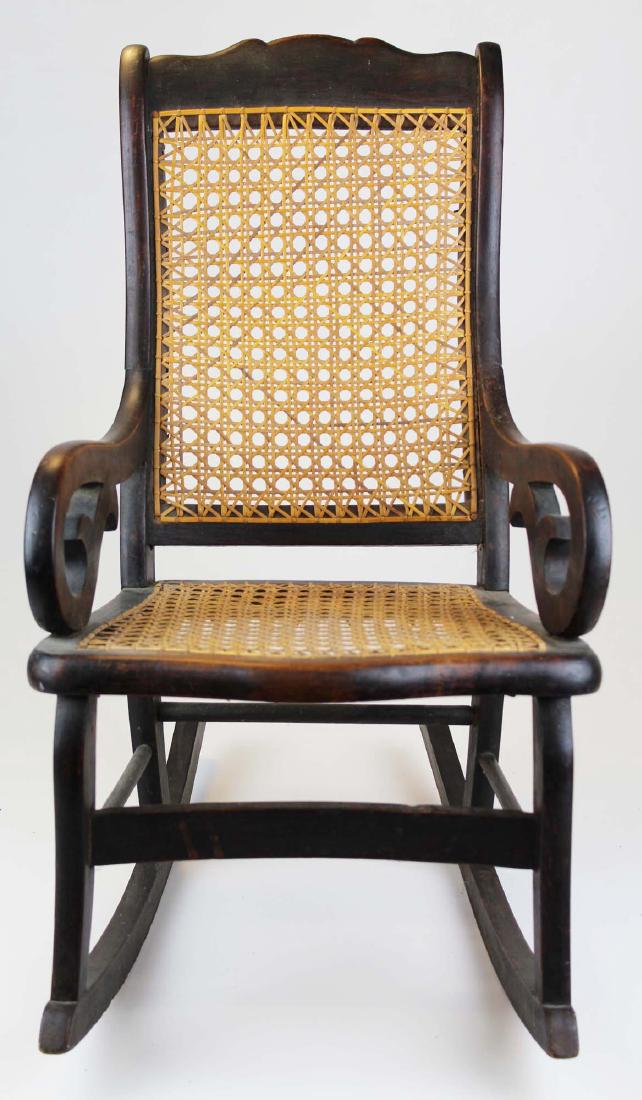ca 1870 child's cane seat Lincoln rocker (1 of 4)