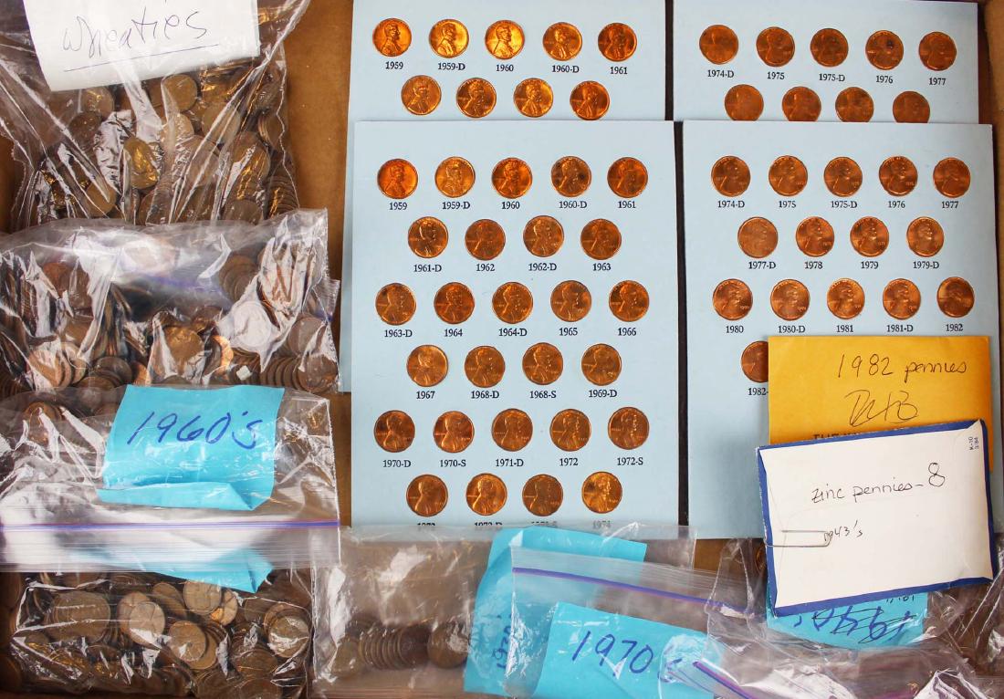 Collection of Wheat & Lincoln pennies (1 of 1)