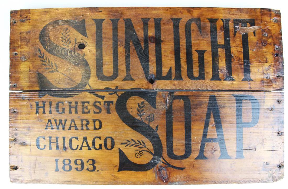 Sunlight Soap box crate panel (1 of 2)