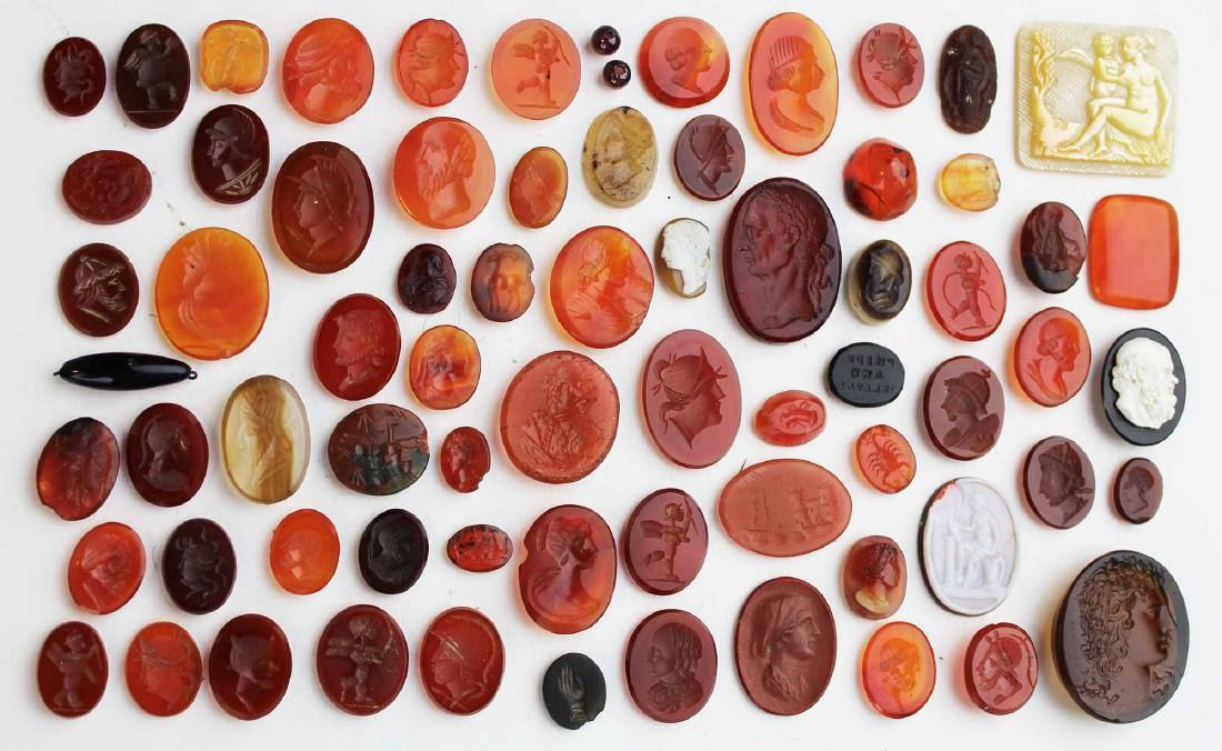 lot of intaglio carved carnelian medallions (1 of 4)