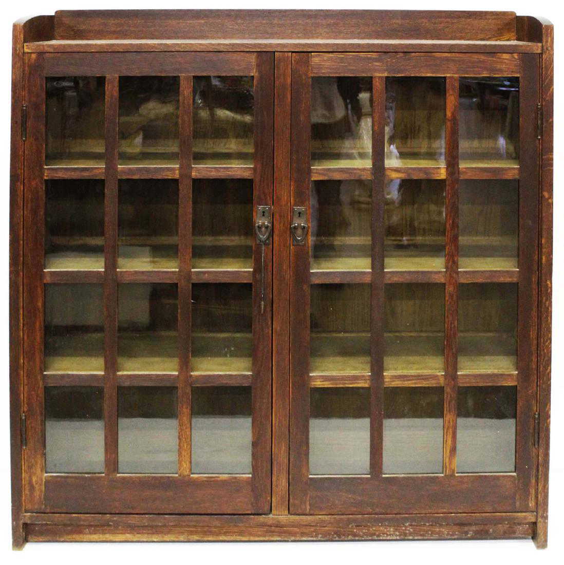 Gustav Stickley Mission Oak 2 Door Bookcase