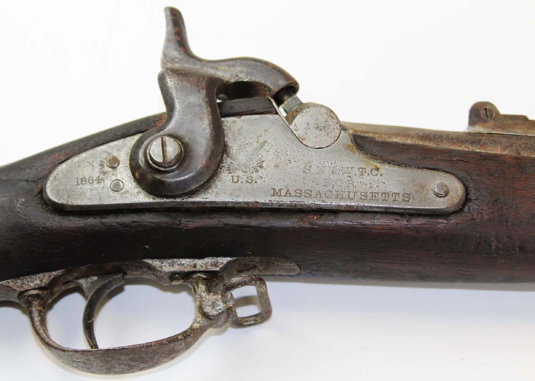 M1863 US Civil War SN & WTC musket: M1863 US Civil War S. Norris & W. T. Clement .58 caliber contract rifled musket, barrel length 31", lock stamped 1864, Massachusetts, length 46 3/4"