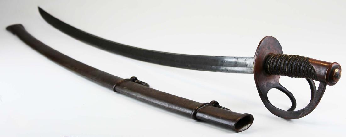 M1860 US Civil War C. Roby cavalry sabre: M1860 US Civil War light cavalry sabre, blade marked C. Roby, W. Chelmsford, Mass, US 1864 AGM, (Christopher Roby, West Chelmsford, Massachusetts), overall length 40 1/2"