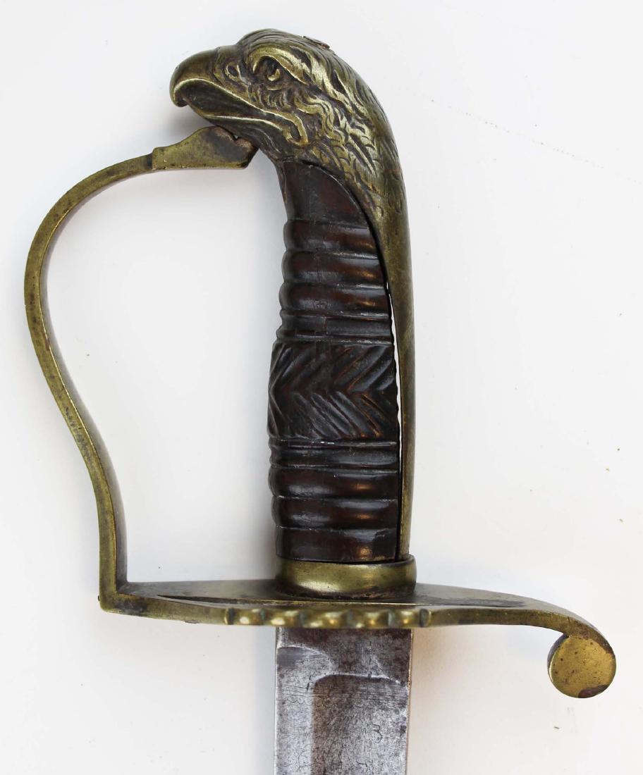 early 19th c American eagle pommel sword: early 19th c American eagle pommel sword, in the manner of Isaac Hutton (Albany silversmith), overall length 33"