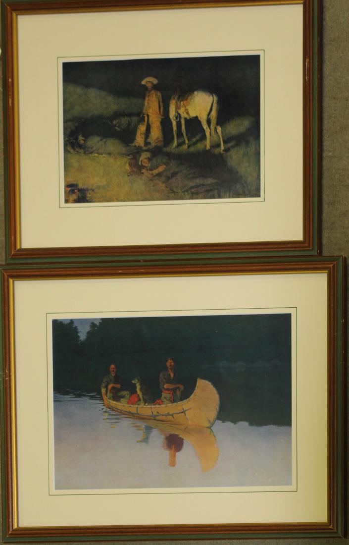 Frederic Remington (AM 1861-1909): Frederic Remington (American 1861-1909) Two framed artist proof prints In from the night herd, evening