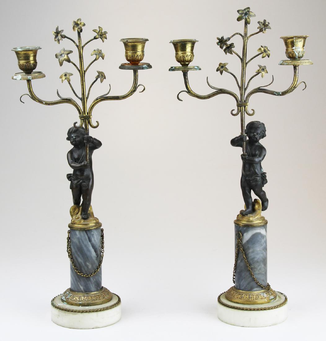 French gilt bronze garniture candlesticks (1 of 7)