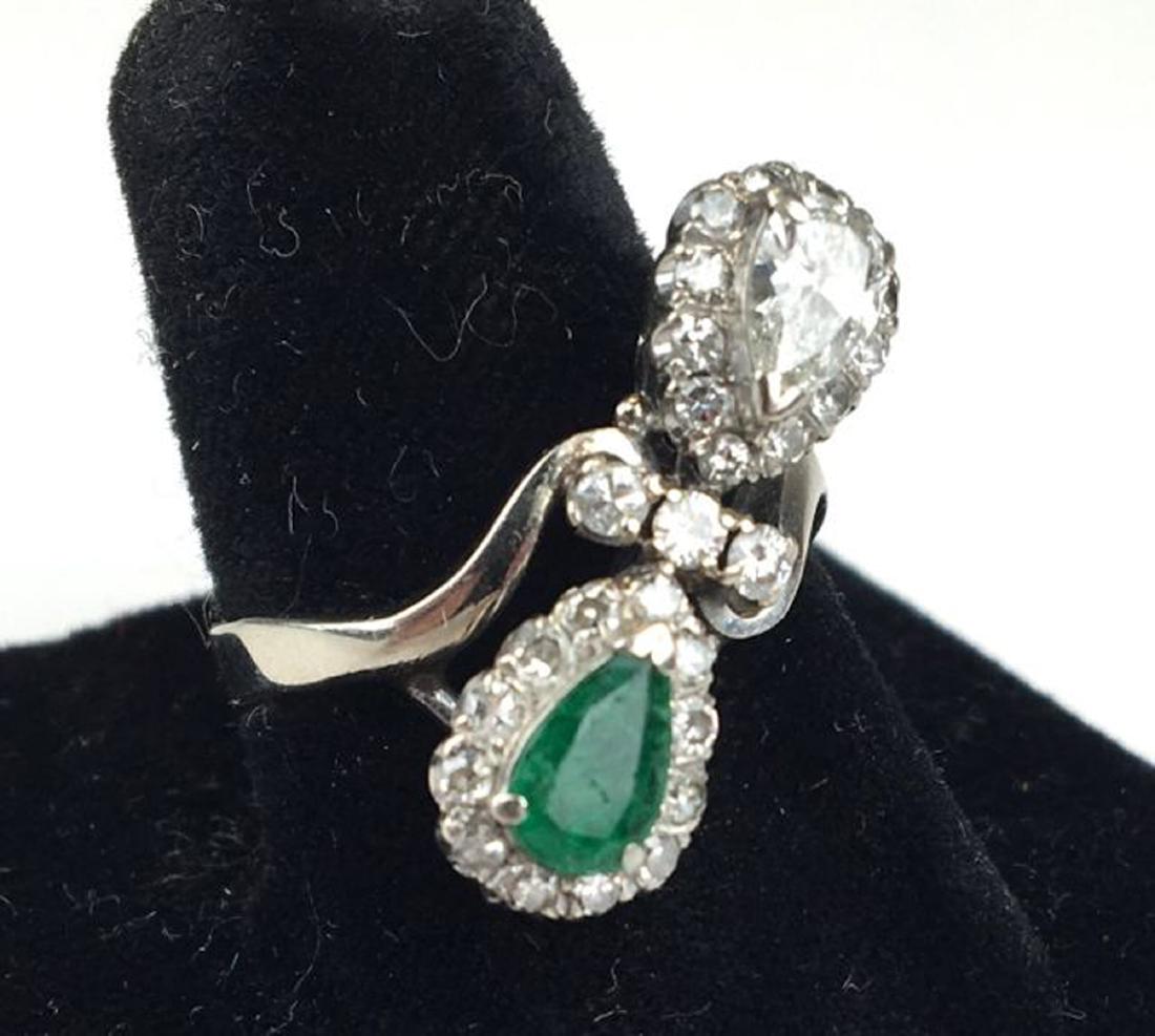 Ca 1900 diamond & emerald ladies ring (1 of 3)