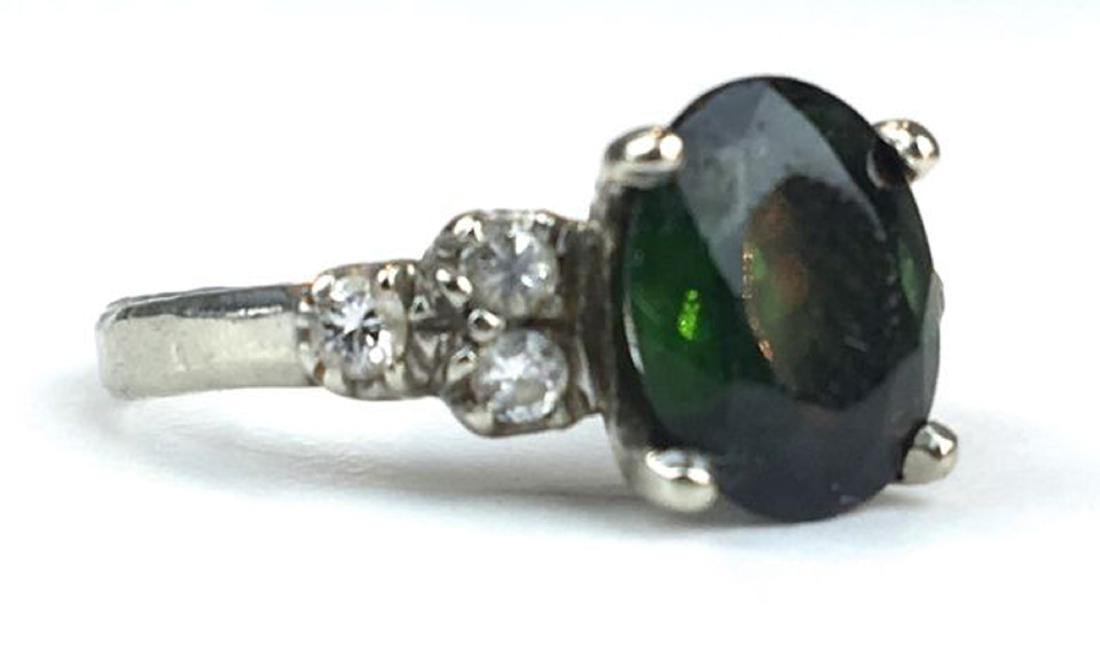 Ca. 1910 14k w g oval emerald & diamond ring (1 of 3)
