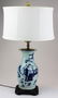 early 20th c Chinese blue & celadon vase/ lamp - 3