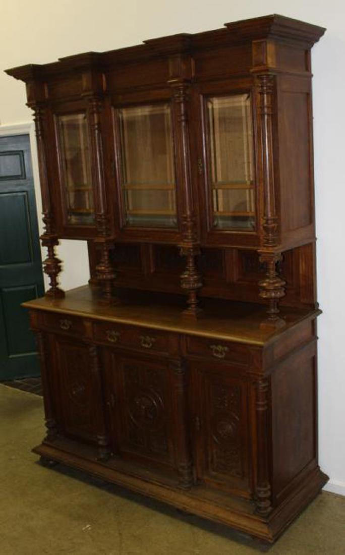 Ca. 1890 oak step back cupboard (1 of 7)