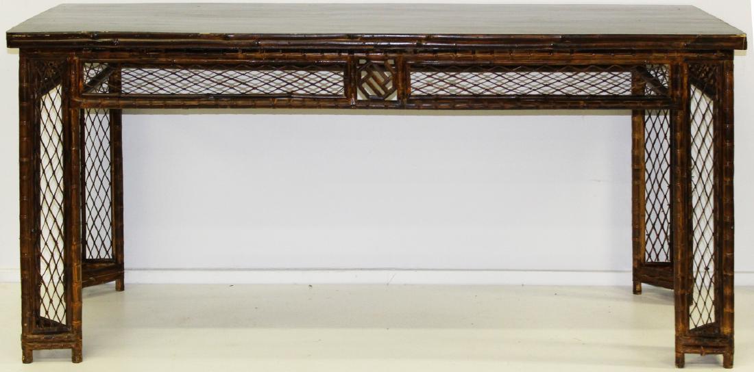 19th c Chinese bamboo and cane table (1 of 4)