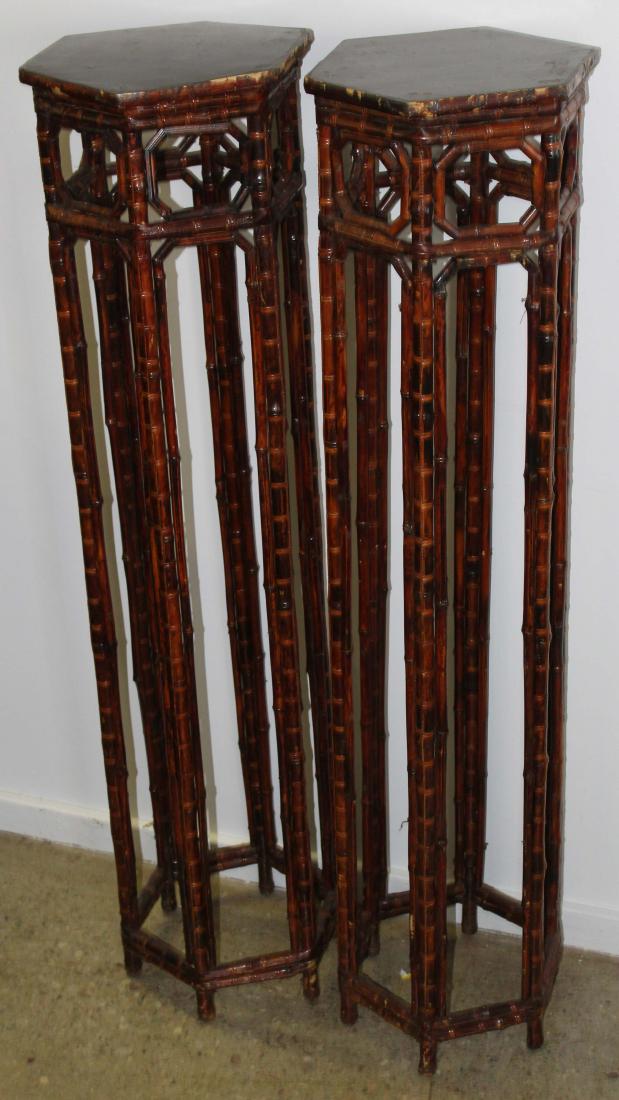 Pr Chinese bamboo and cane torchere (1 of 1)