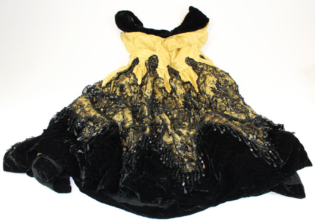 1920's silk & jet glass beaded lace dress (1 of 14)