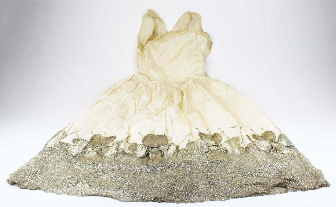 1920's silk & rhinestone beaded lace dress (1 of 9)