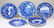 10 pcs. Blue transferware incl. Staffordshire