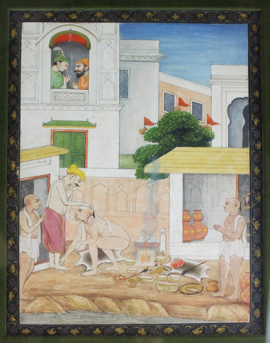 Indo-Persian illuminated manuscript watercolor (1 of 5)