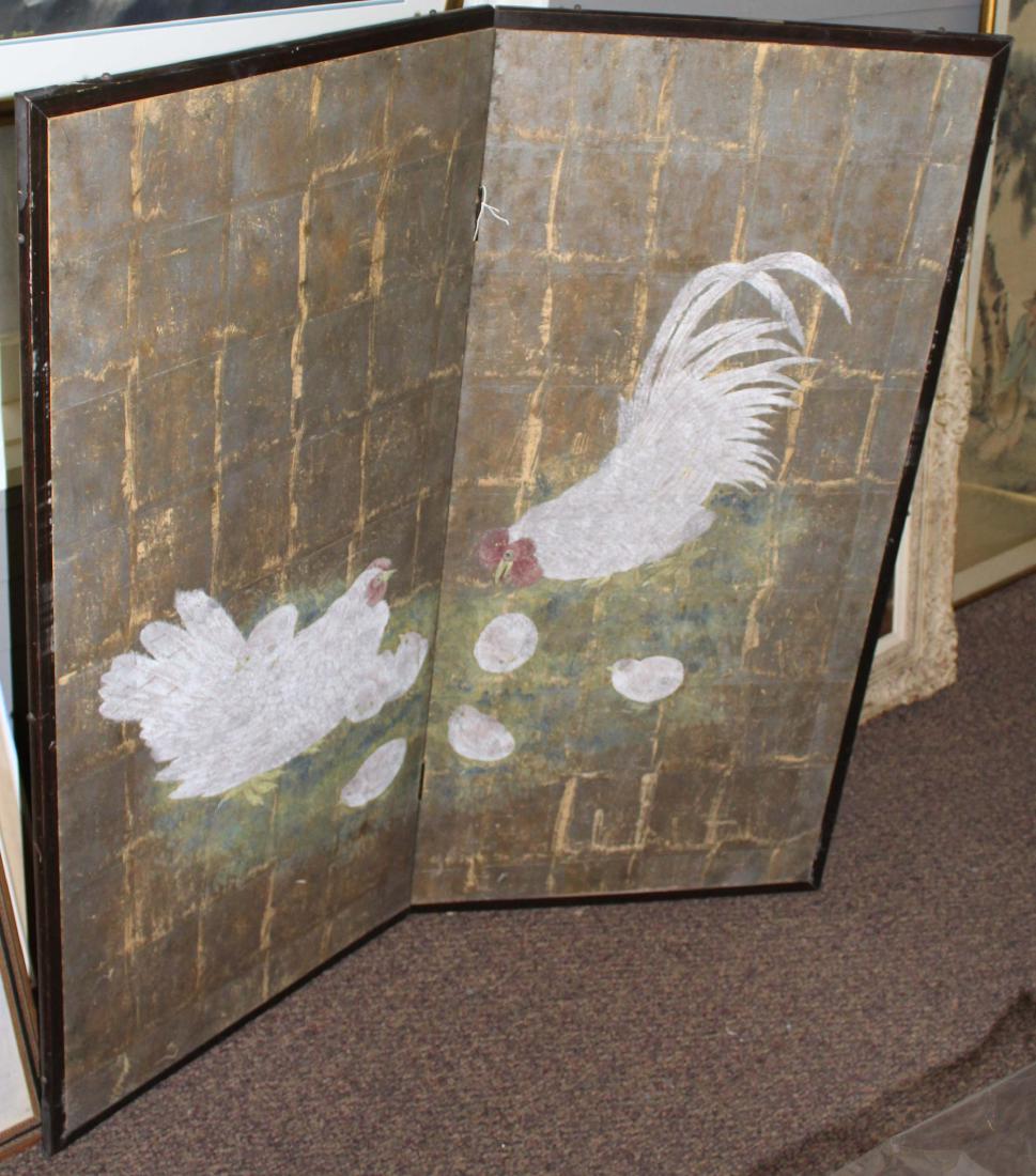 Paint decorated Oriental divider screen (1 of 1)