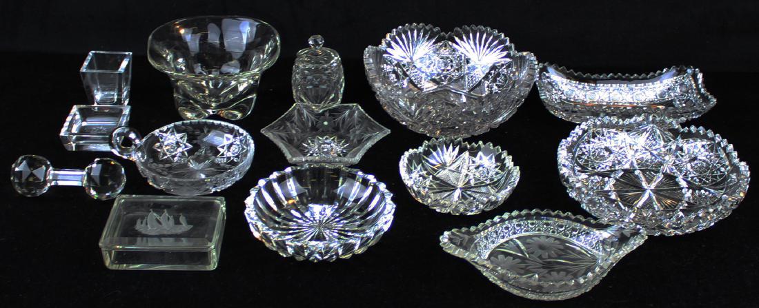 13 pcs brilliant cut and crystal art glass (1 of 8)