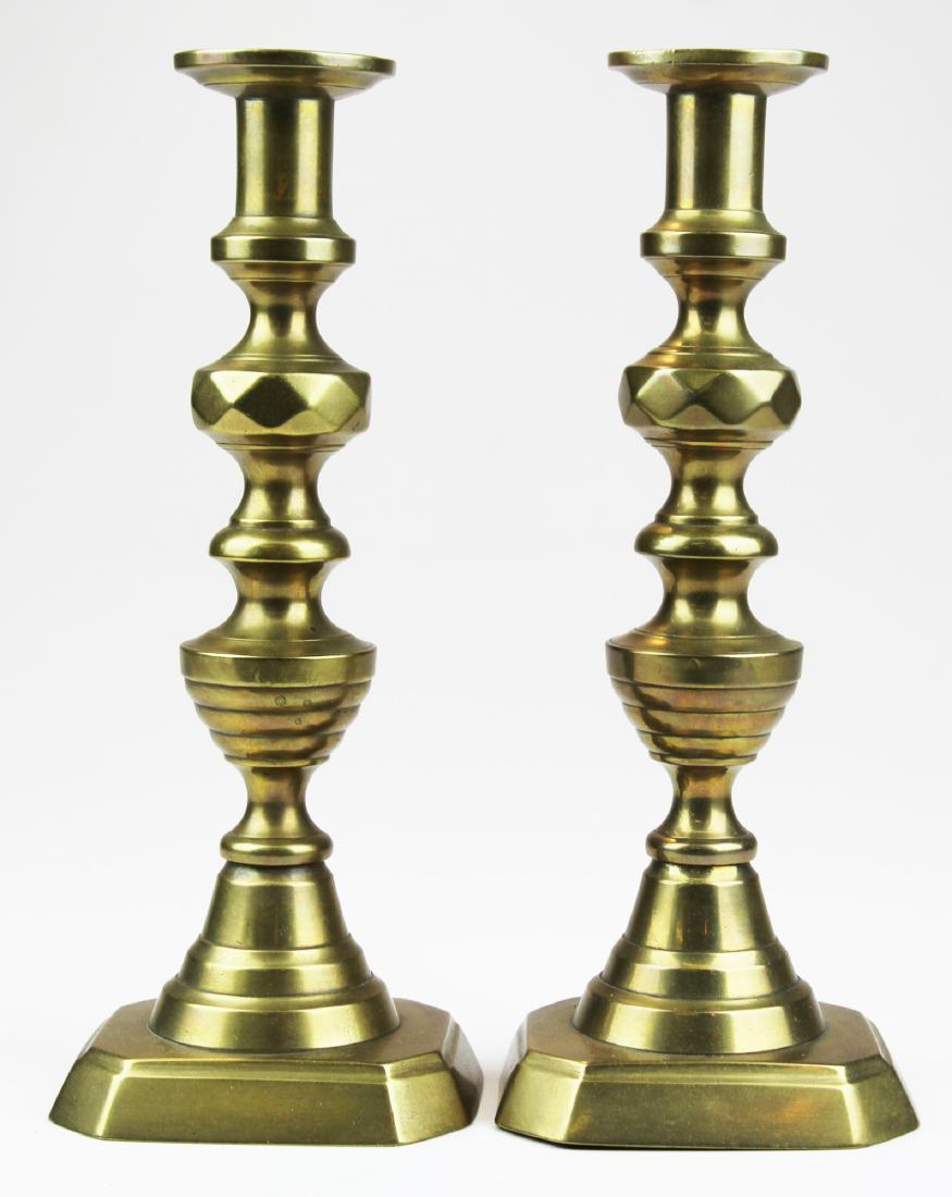 early 19th c Empire brass candlesticks (1 of 4)