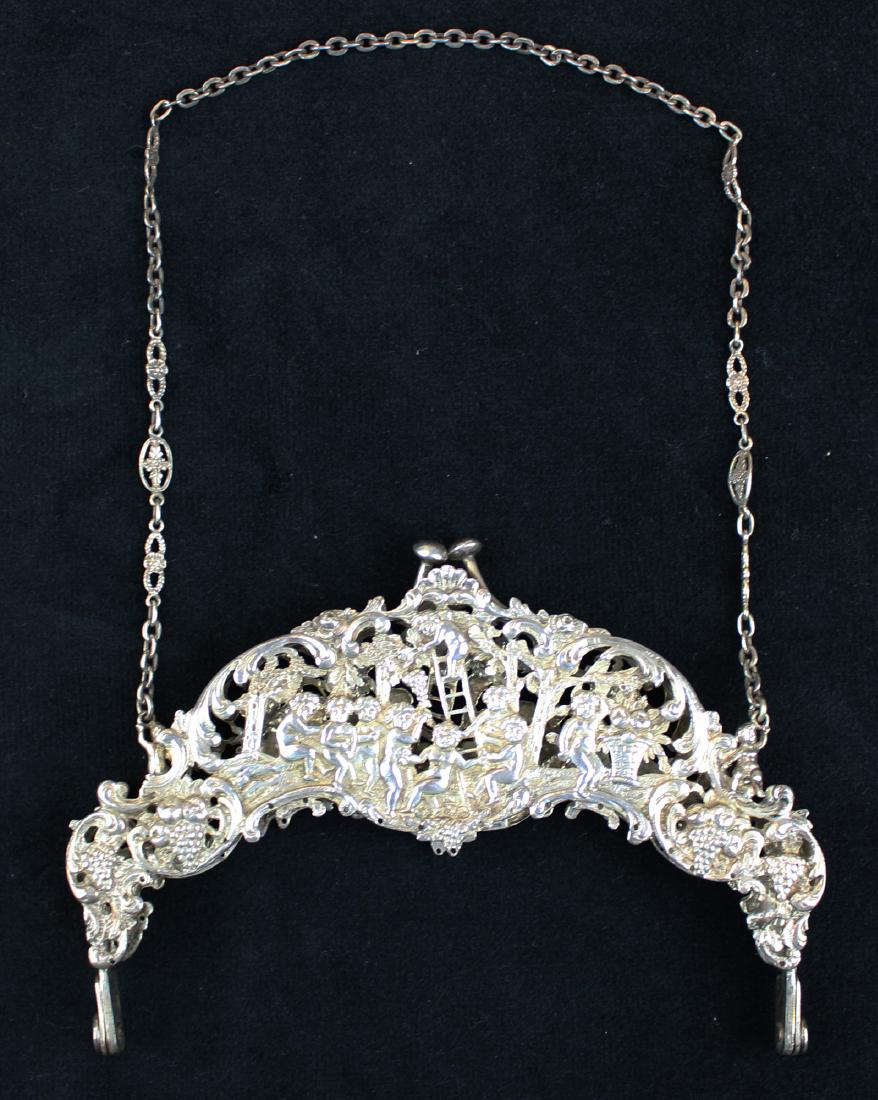 ornate reticulated sterling silver purse frame (1 of 8)