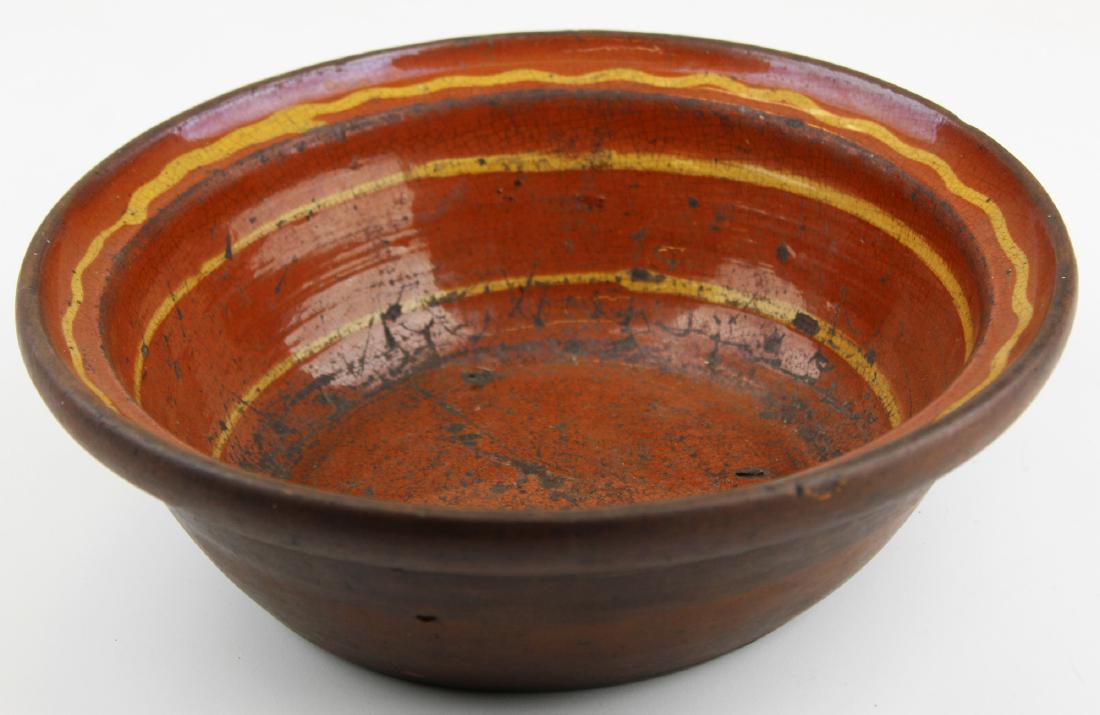 early 19th c PA slip decorated redware bowl (1 of 7)
