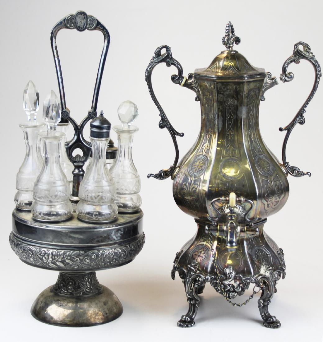 Victorian silver-plated tea urn and caster set (1 of 8)