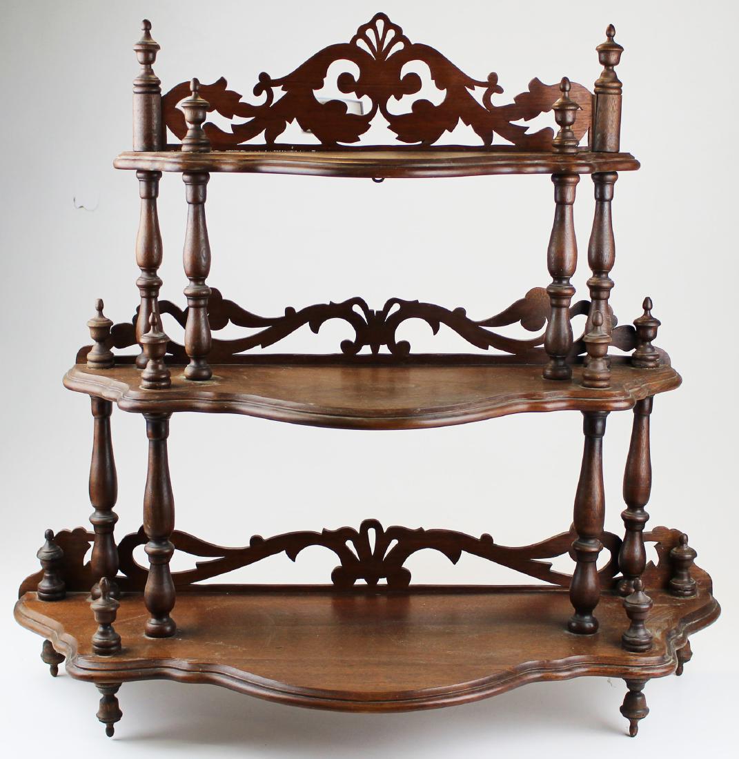 Victorian black walnut hanging what-not shelf (1 of 3)