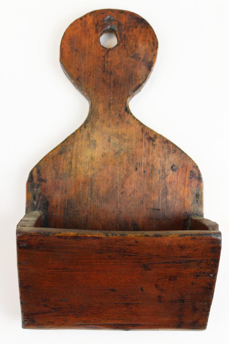 small 19th c lollipop handled wall box (1 of 7)