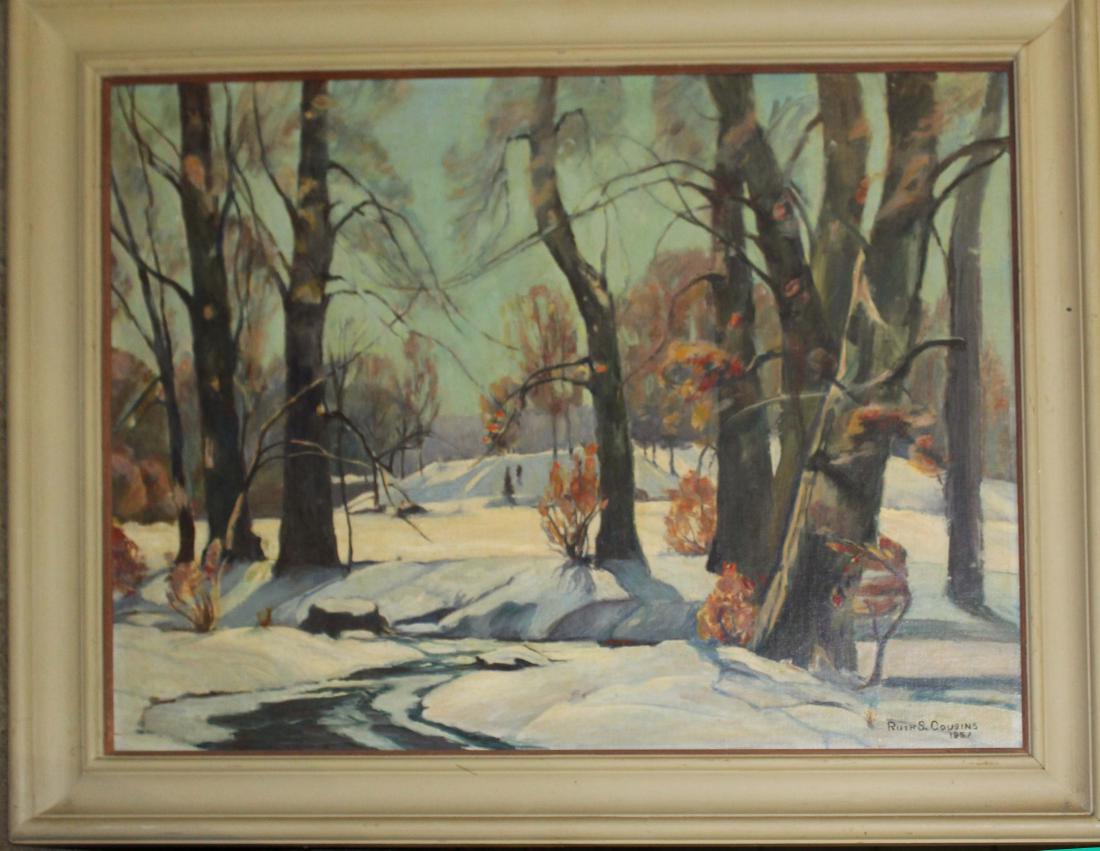Ruth S Cousins (Am 20th c) Winter Landscape (1 of 2)