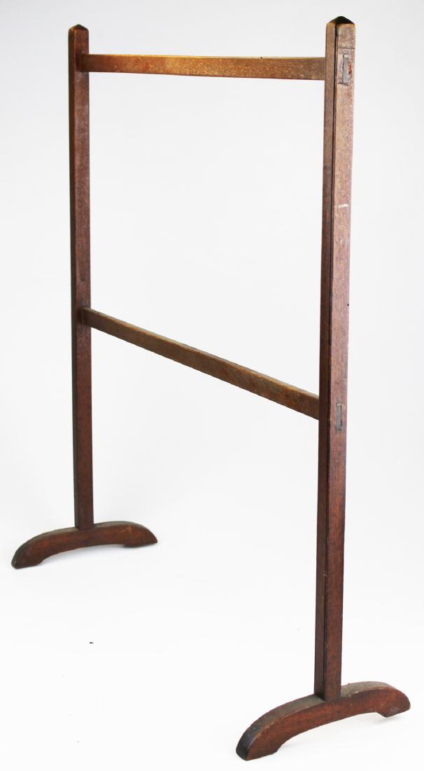 late 19th- early 20th c Shaker drying rack: late 19th - early 20th c Shaker drying rack, mortise & tennon construction, wedge locks, ht 30 1/4", length 26"