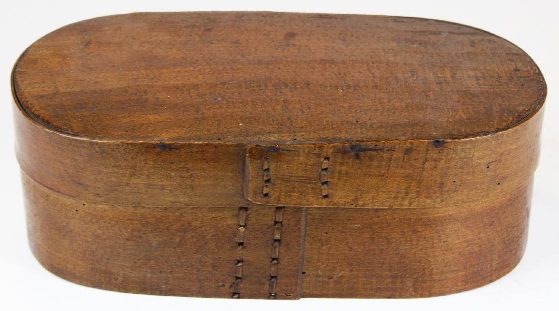 19th c stitched oval band box (1 of 8)