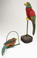 two early 20th c folk art wooden parrots