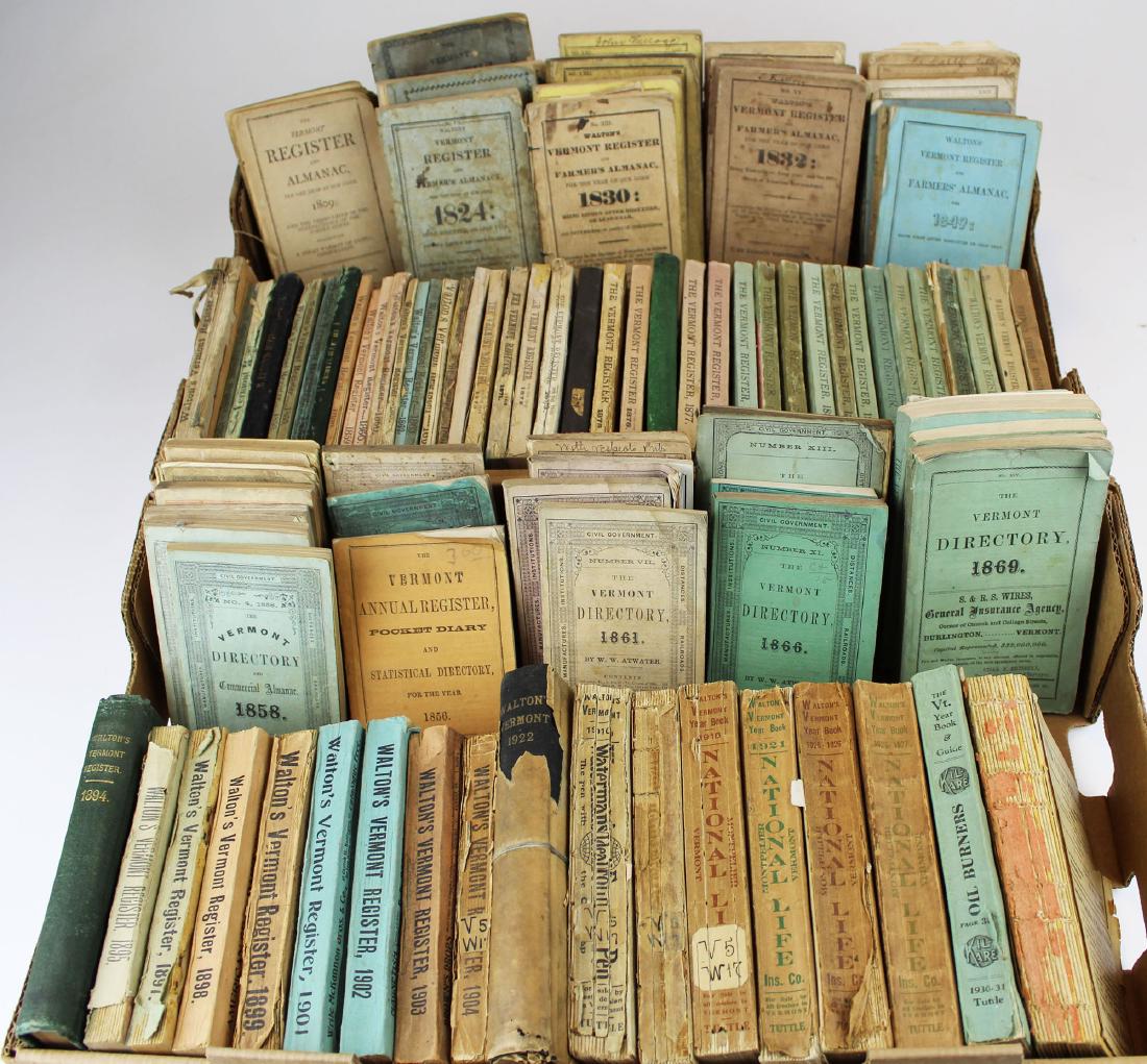1808-1931 Vermont Business Directories: 1808-1931 Walton's Vermont business Directories, Atwater, Carleton, & Doton Vermont Directories (97 pcs)